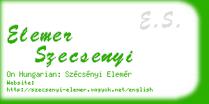 elemer szecsenyi business card