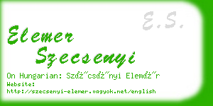 elemer szecsenyi business card